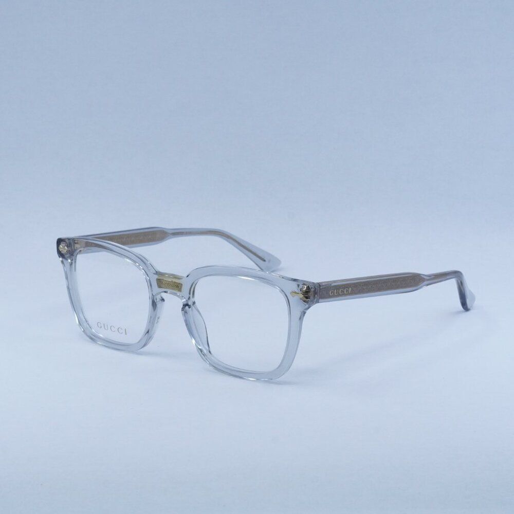 Gucci GG0184O 005 Eyeglasses Transparent Grey 50mm Square Frame